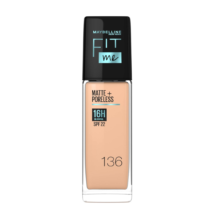 Maybelline New York Fit Me Matte & Poreless Foundation 16H (SPF 22)-136