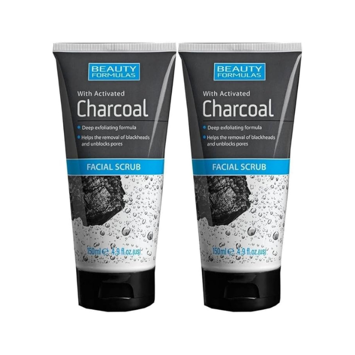 Beauty Formulas Charcoal Facial Scrub 150ml 1+1 Combo