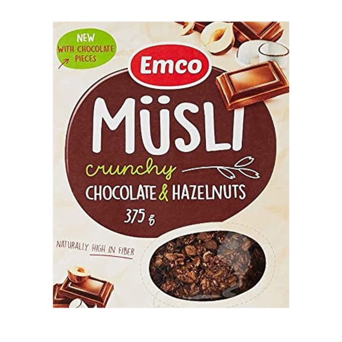 Buy Emco Crunchy Musli Chocolate And Hazelnuts 375 gm online at best price in the UAE Life