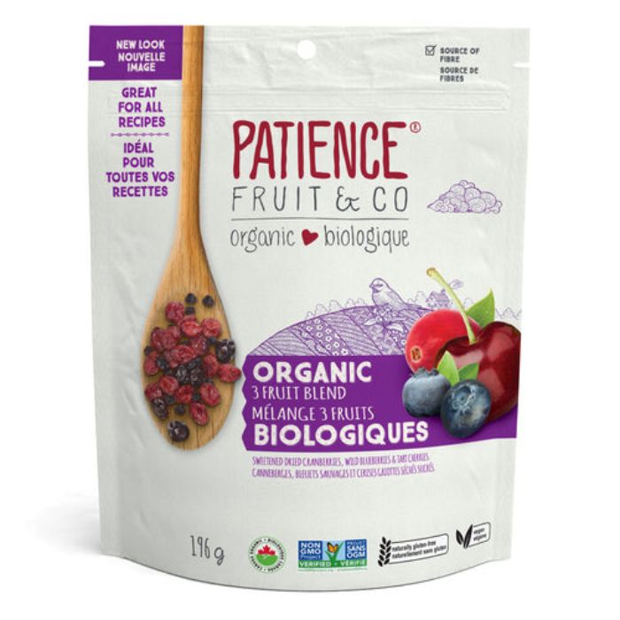 Patience Organic Dried 3 Mix Berries 196gm
