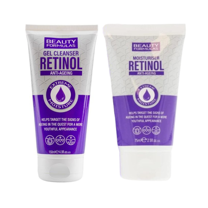 Beauty Formulas Retinol Cleanser 150ml & Moisturiser 75ml Combo Pack