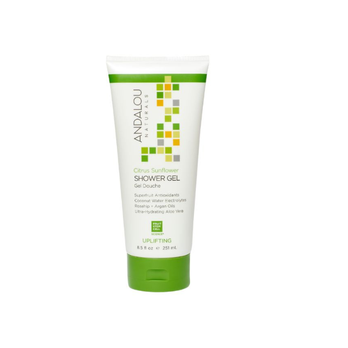 Andalou Naturals Citrus Verbena Uplifting Shower Gel - Energizing, Natural Body Wash for All Skin Types 8.5 oz