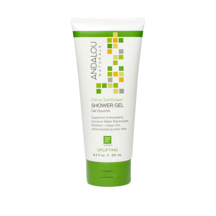 Andalou Naturals Citrus Verbena Uplifting Shower Gel - Energizing, Natural Body Wash for All Skin Types 8.5 oz