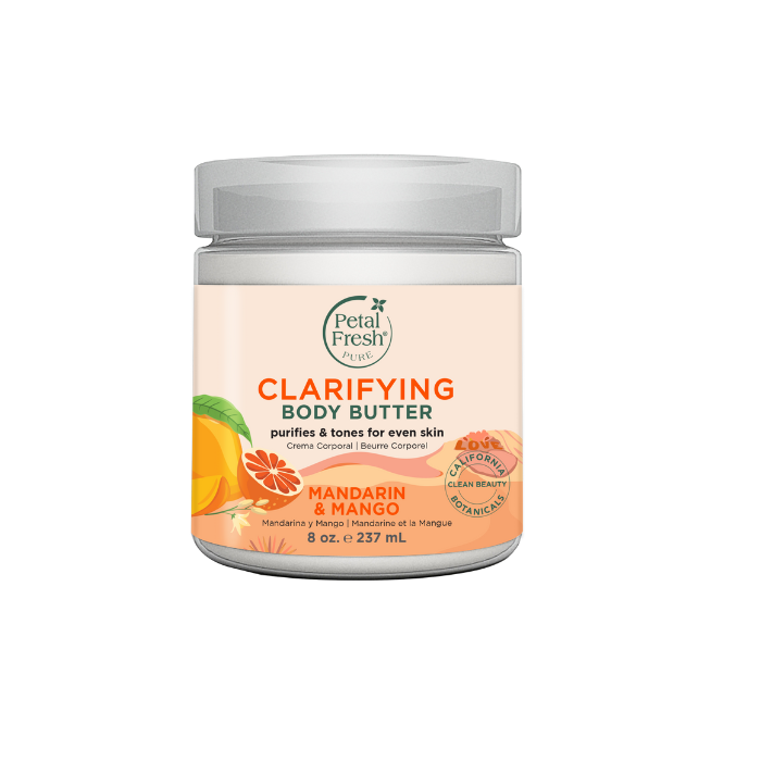 Petal Fresh Pure Mandarin & Mango Body Butter - Deep Hydration for Dry Skin with Natural Oils & Fruit Extracts 8 oz