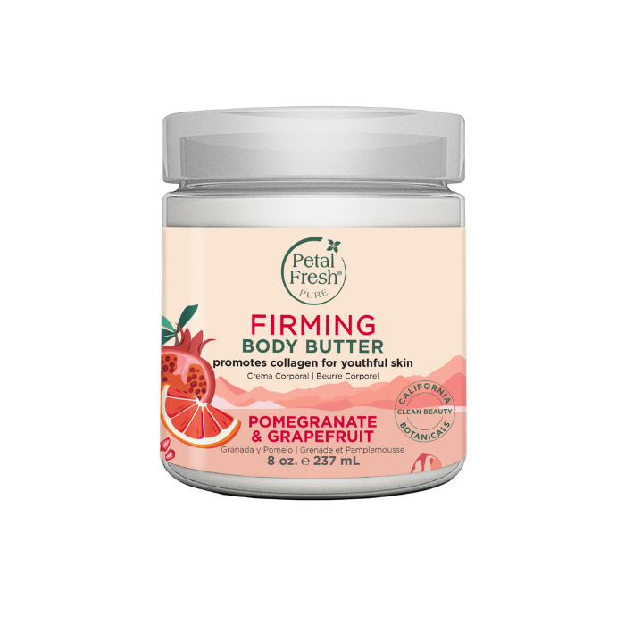 Petal Fresh Pure Pomegranate & Grapefruit Body Butter -Deep Moisture, Firming Care for Dry & Dull Skin 8 oz