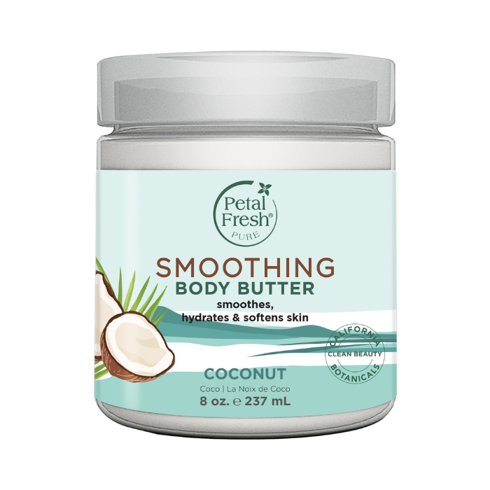 Petal Fresh Pure Coconut Body Butter, Ultra-Hydrating Moisturizer with Organic Coconut Oil for Dry, Rough Skin 8 oz