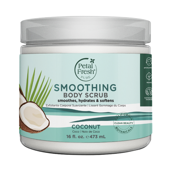Petal Fresh Pure Coconut Oil Body Scrub- Deep Cleansing, Moisturizing, Natural Exfoliant for Smooth, Radiant Skin 16 oz