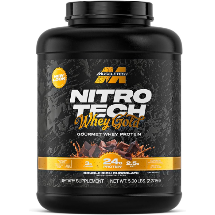 Muscle Tech Nitro Tech Performance Series 100% Whey Gold Bonus Double Rich Chocolate 5lb