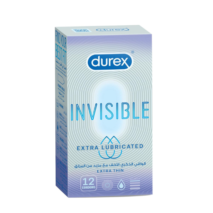 Durex Invisible Extra Lubricated Condom 12's