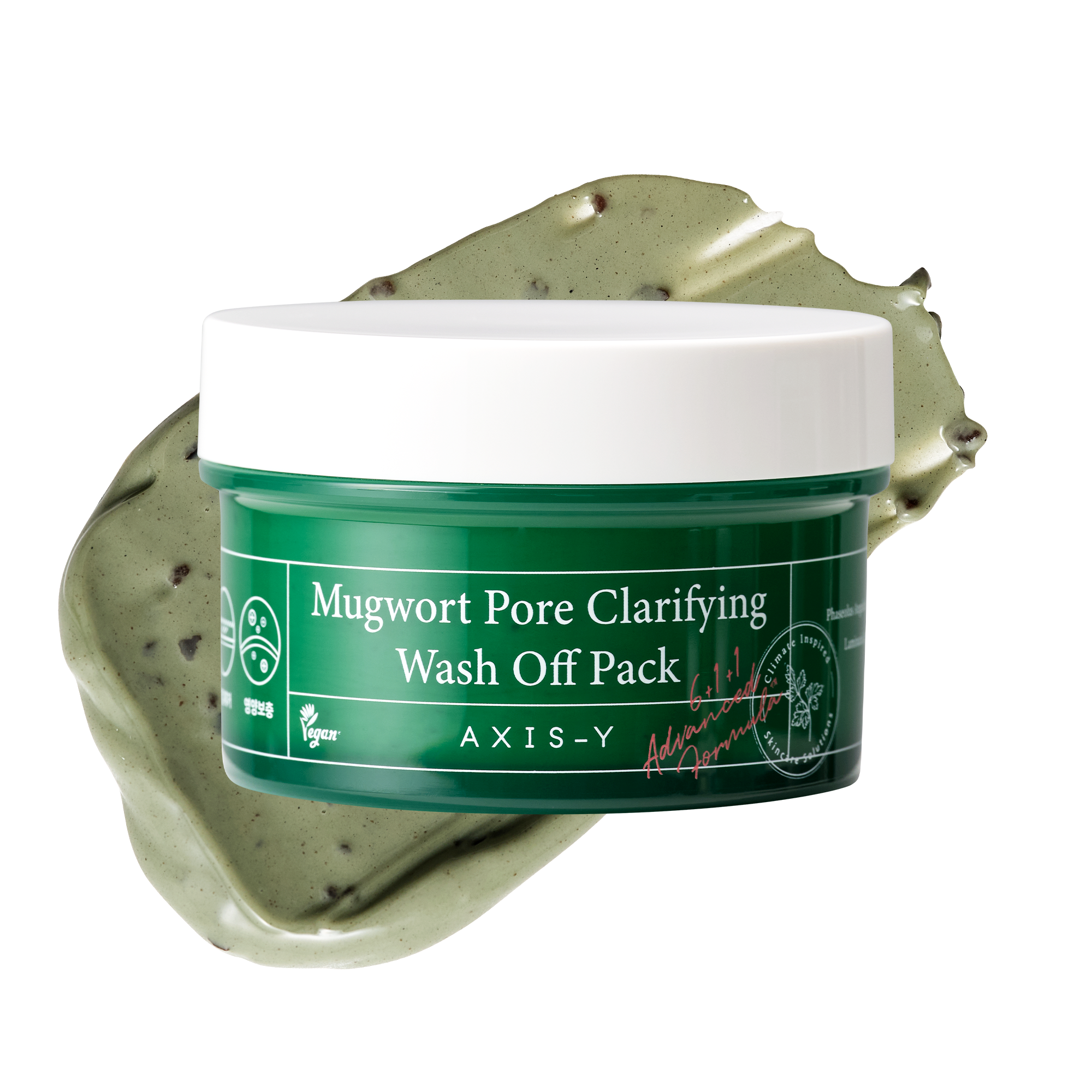 Axis-Y Mugwort Pore Clarifying Wash Off Pack - Detox Clay Mask for Pores, Acne, and Sensitive Skin Care 100ml