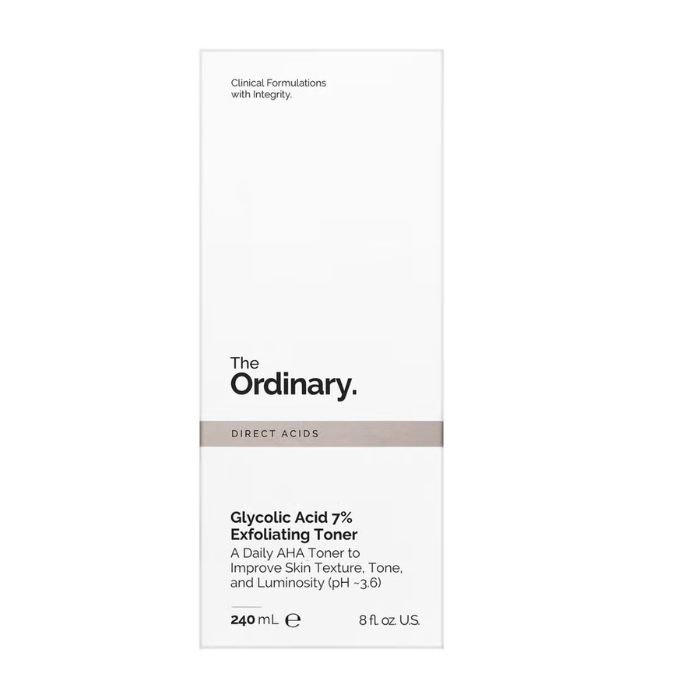 The Ordinary Glycolic Acid 7% Toning Solution, Exfoliating Toner for Glowing, Smooth & Even-Toned Skin 240ml