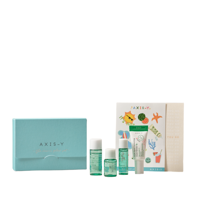 Axis-Y The Mini Glow Set -Travel-Friendly Brightening Skincare Kit for Glowing, Even-Toned Skin