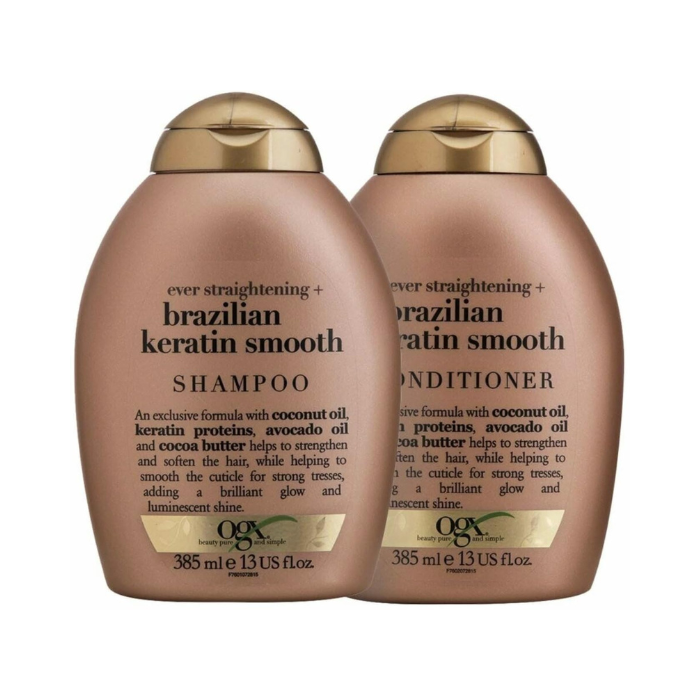 Ogx Brazilian Keratin Shampoo 385ml + Conditioner 385ml Combo