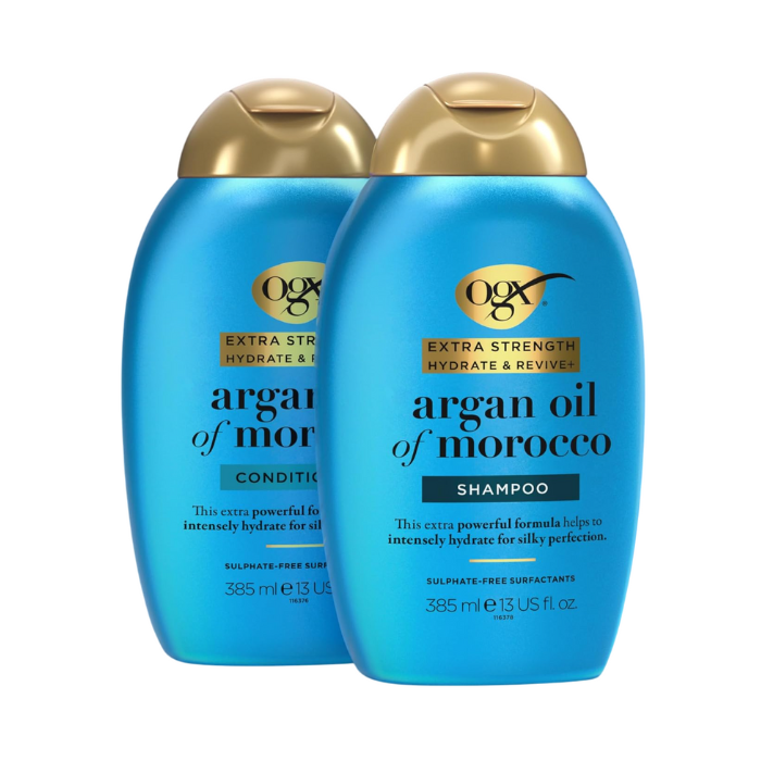 OGX Hydrate & Revive Argan Oil of Morocco Extra Strength Shampoo & Conditioner Combo – 385ml Each