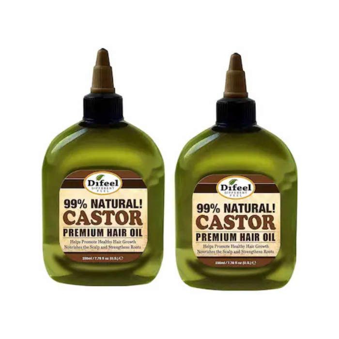 Difeel 99% Natural Castor Premium Hair Oil 75ml Twin Pack