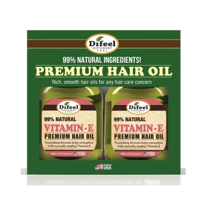 Difeel Premium Natural Hair Oil Vitamin E 75ml Twin Pack