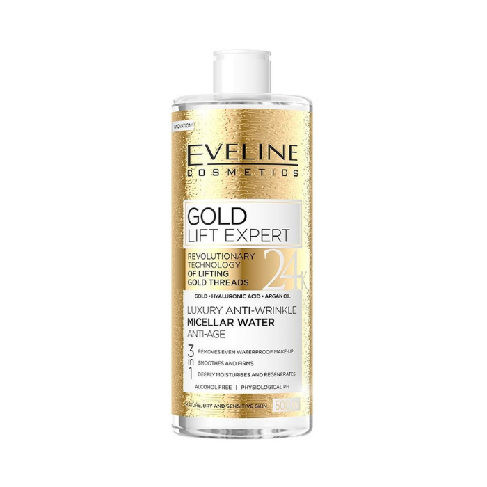 Eveline Cosmetics Gold Lift Expert 24K Luxury Anti-Wrinkle Micellar Water 500ml
