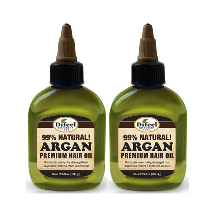 Difeel Premium Natural Hair Oil Argan 75ml Twin Pack