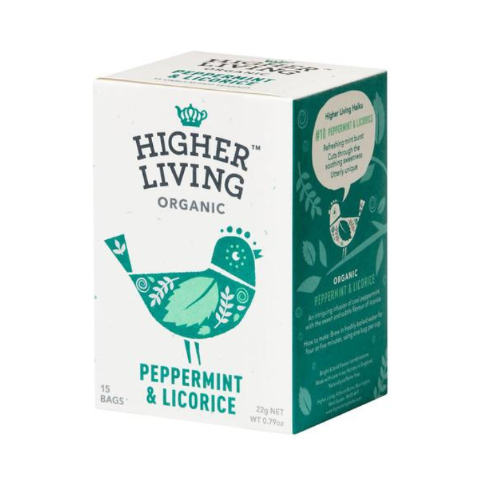 Higher Living Peppermint & Licorice Tea Bags 15's