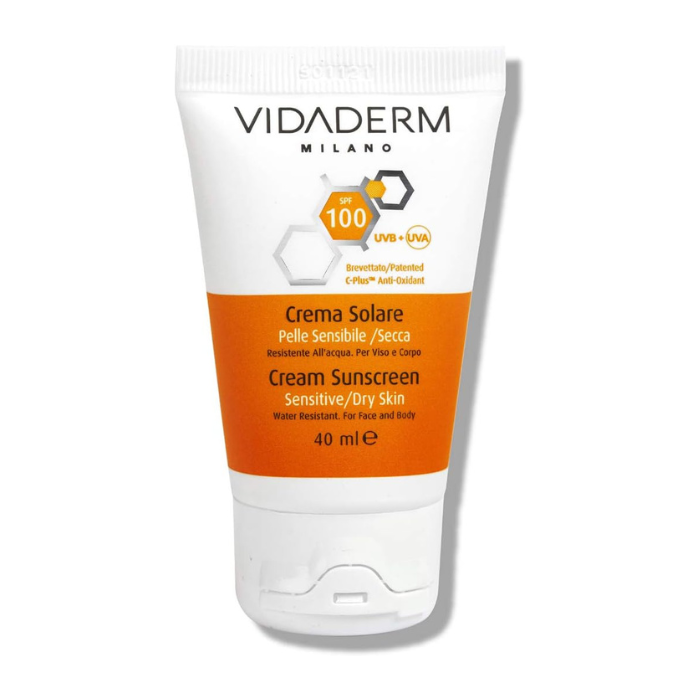Vidaderm (SPF 100) Cream Sunscreen – Full Spectrum Protection for Sensitive, Sun-Allergic & Post-Treatment Skin, 40ml