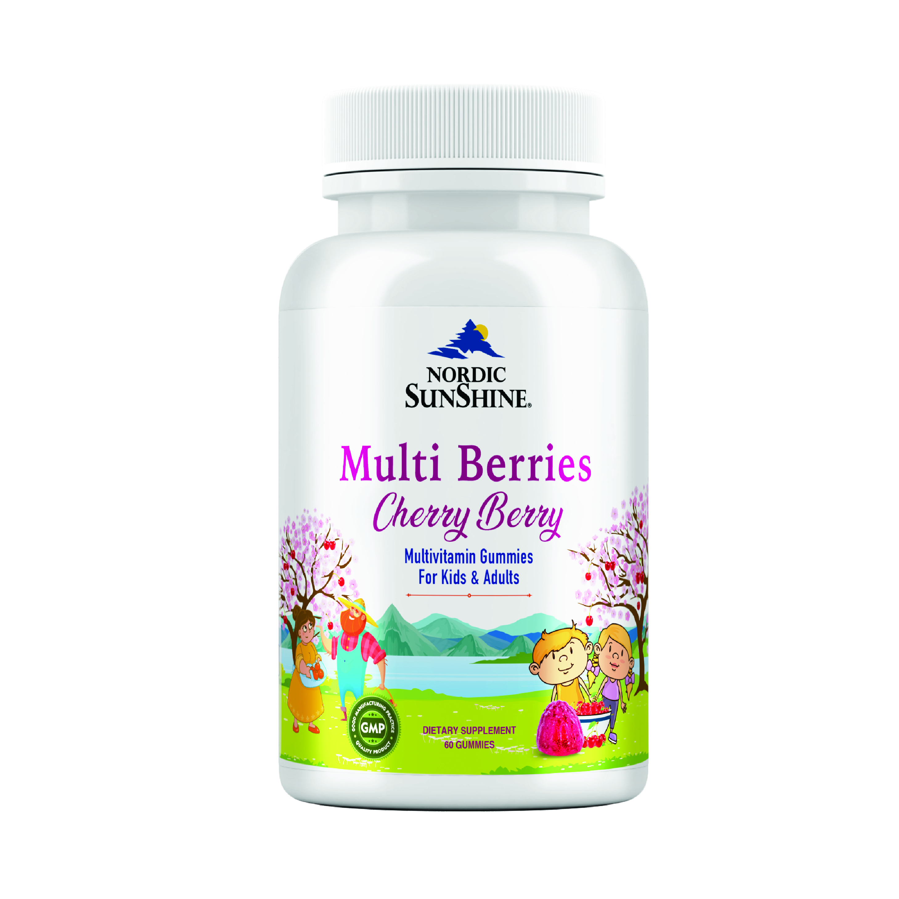 Nordic Sunshine Multiberries Cherry Multivitamin Gummies 60s