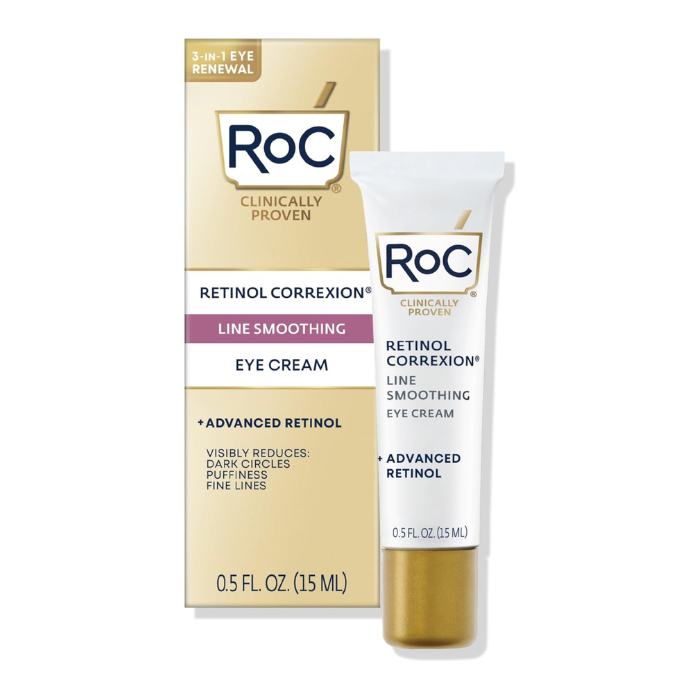 Roc Retinol Correxion Line Smoothing Eye Cream, Anti-Aging Eye Cream with Pure Retinol for Dark Circles, Puffiness & Wrinkles - 15ml