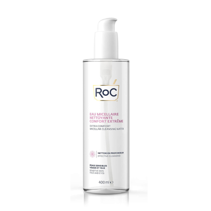 Roc Extra Comfort Micellar Cleansing Water – Gentle, Fragrance-Free Makeup Remover for Sensitive Skin 400ml