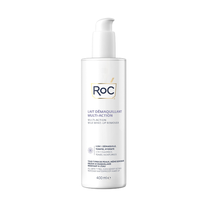 Roc Multi Action 3-in-1 Milk Makeup Remover – Removes Waterproof Makeup, Cleanses & Hydrates, For All Skin Types Including Sensitive - 400ml