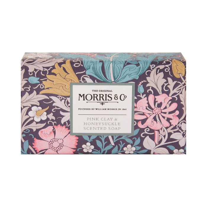 Heathcote & Ivory Morris & Co Pink Clay and Honeysuckle Scented Soap 230g