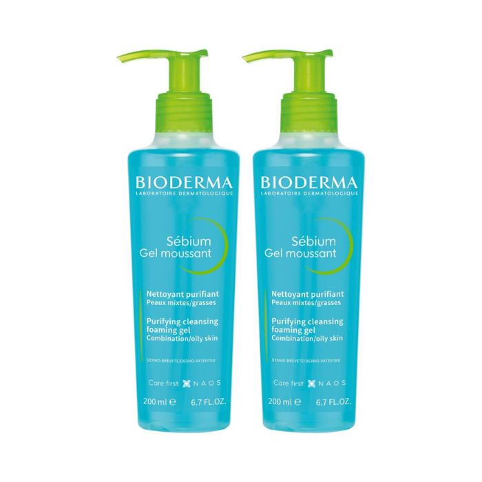 Bioderma Sebium Moussant Gel 200ml 1+1 Promo Pack 60% OFF