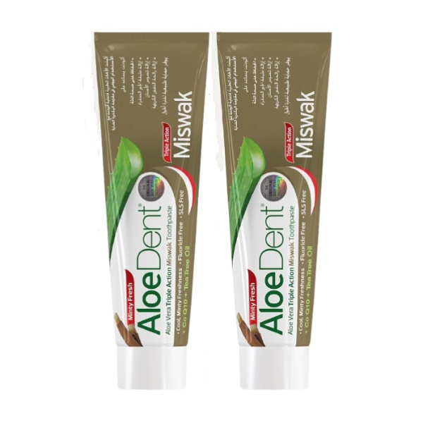 Aloe Dent Aloe Vera Miswak Toothpaste 100ml Twin Pack