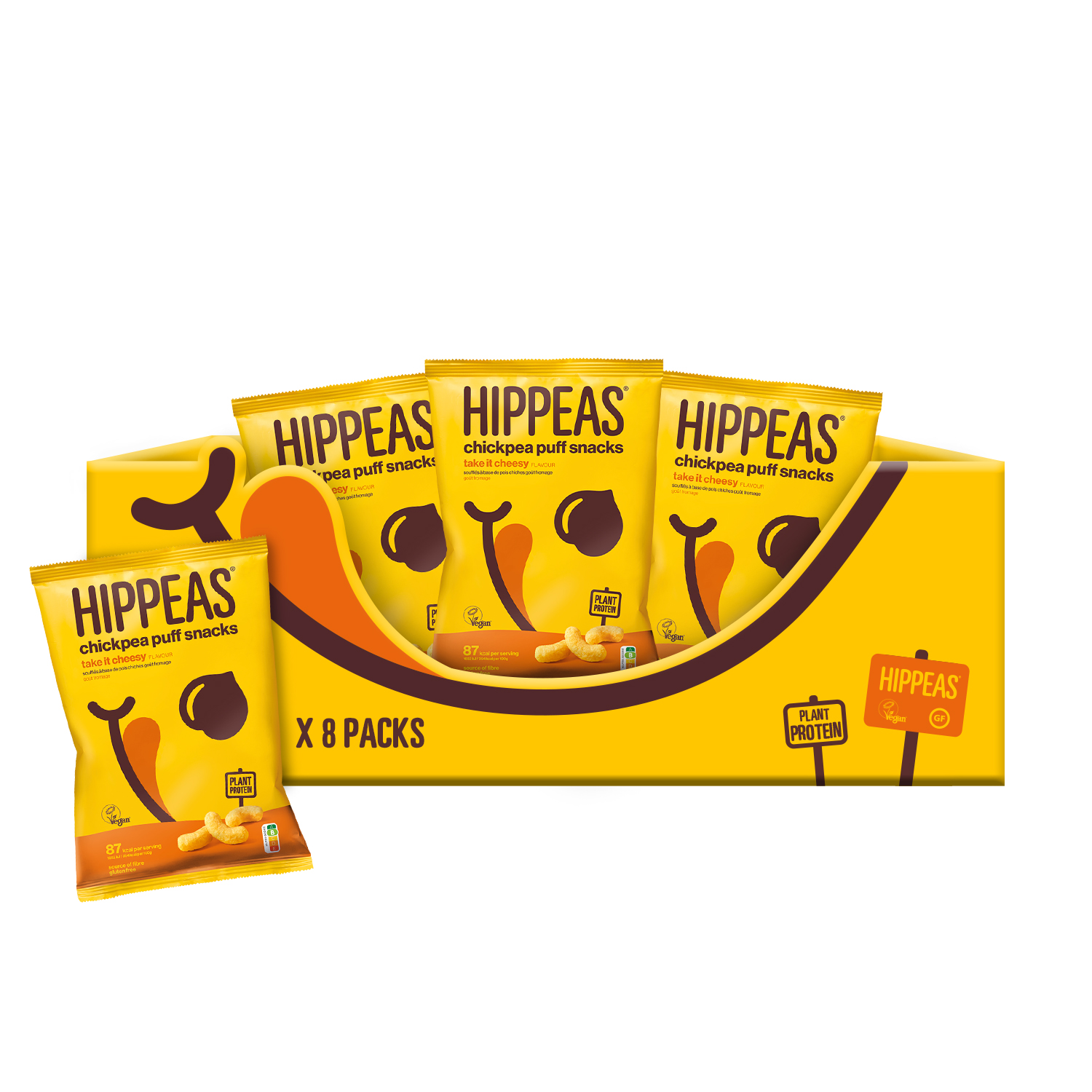 Hippeas Chickpea Puff Snacks Vegan Take it Cheesy 8x78g