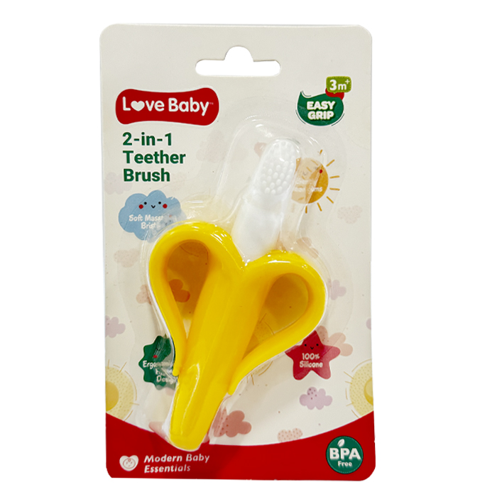 Love Baby 2 In 1 Teether Brush 3m+