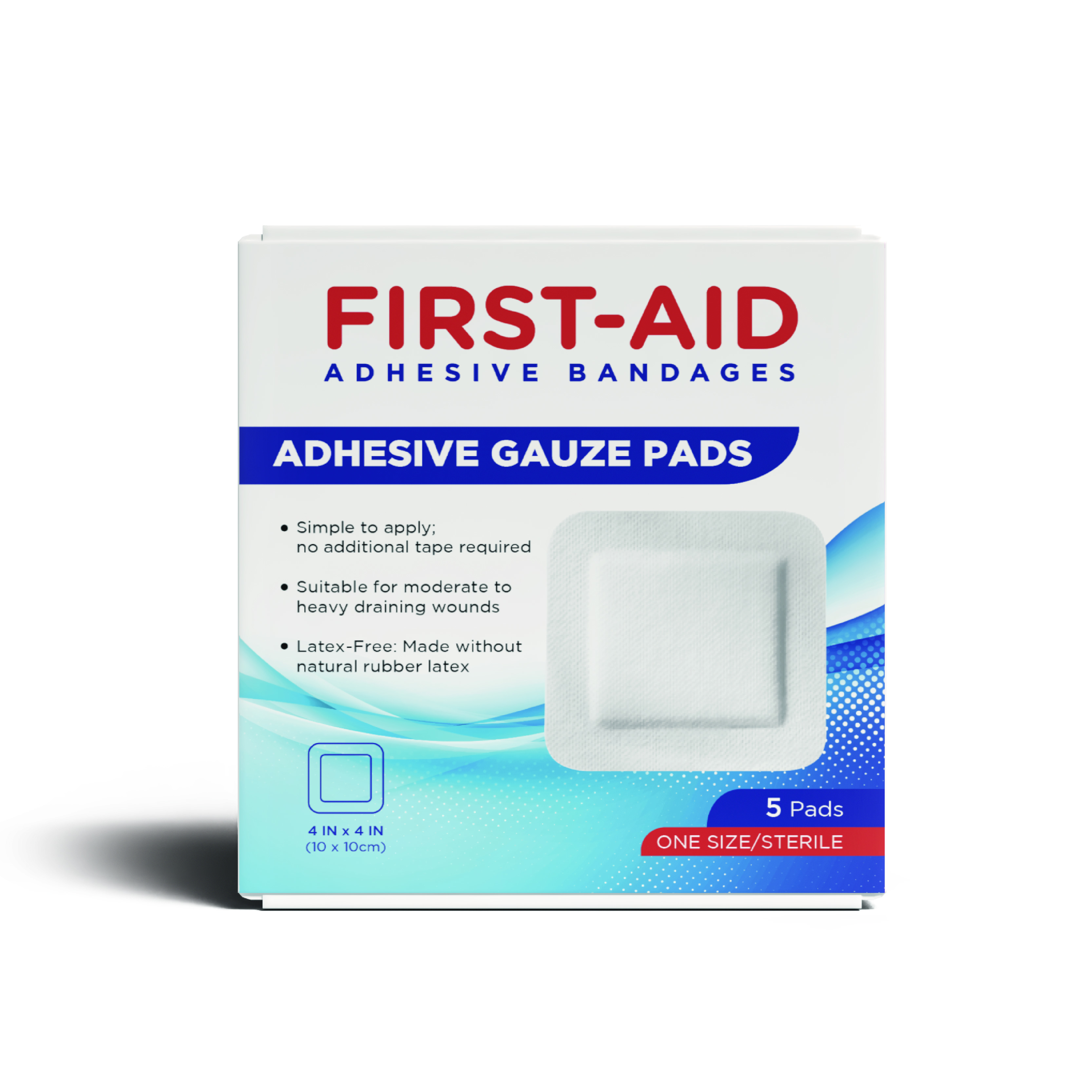 First Aid Adhesive Gauze Pads 10CM x 10CM 5s