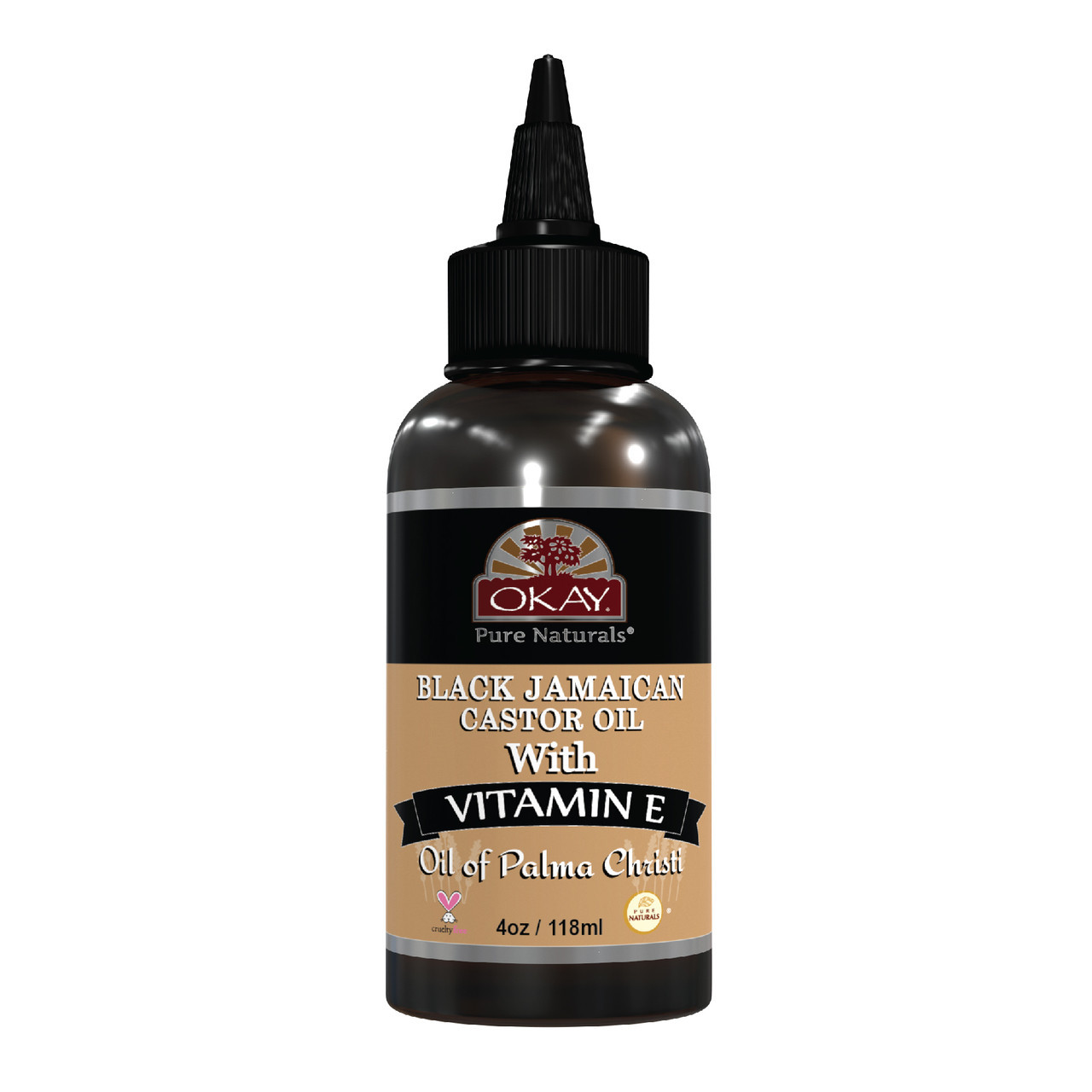 Okay Pure Naturals Black Jamaican Castor Oil with Vitamin E & Panthenol 118ml