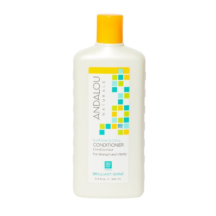 Andalou Naturals Sunflower and Citrus Brilliant Shine Conditioner, Nourishing & Frizz Control for Shiny Hair, 340ml