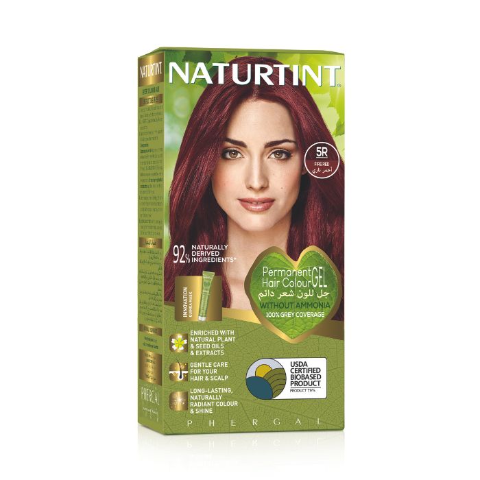 Naturtint 5R Fire Red, Ammonia-Free Permanent Hair Color with Quinoa Mask, 165ml