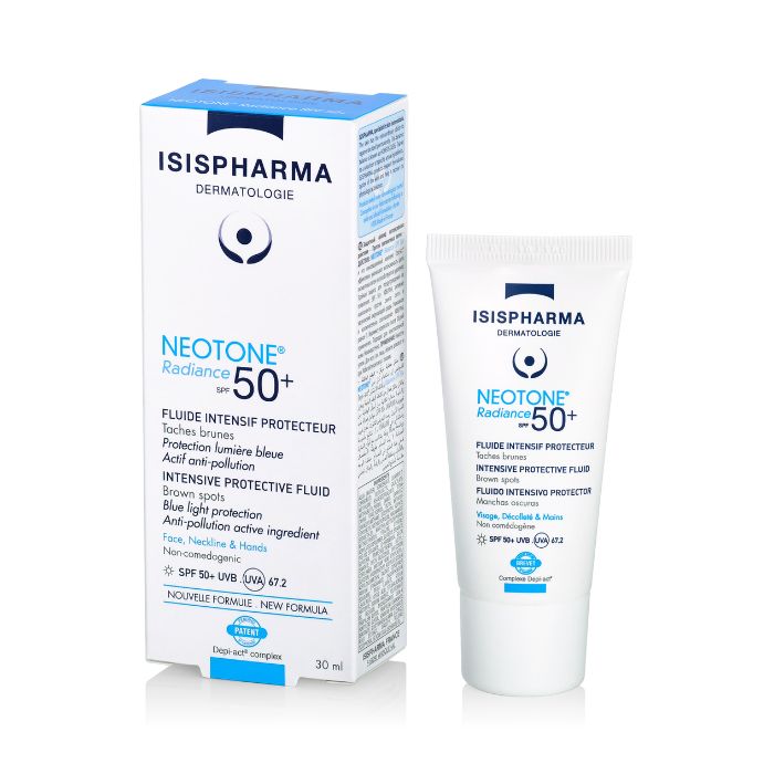Isis Neotone Radiance (SPF50+) Protective Fluid, Reduces Brown Spots and Shields from UVA, UVB & Blue Light, 30ml