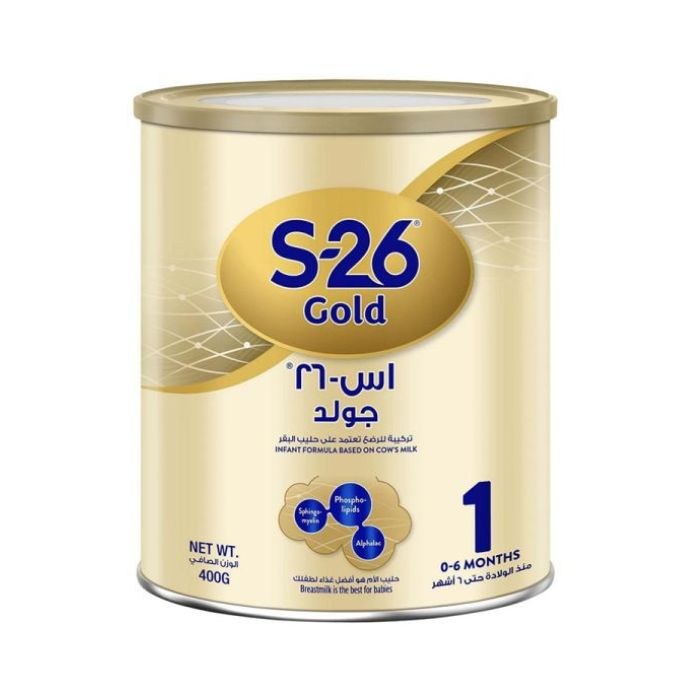 S-26 Gold Stage 1 Infant Formula, 0-6 Months Baby Milk with DHA and Nutrilearn System, 400g