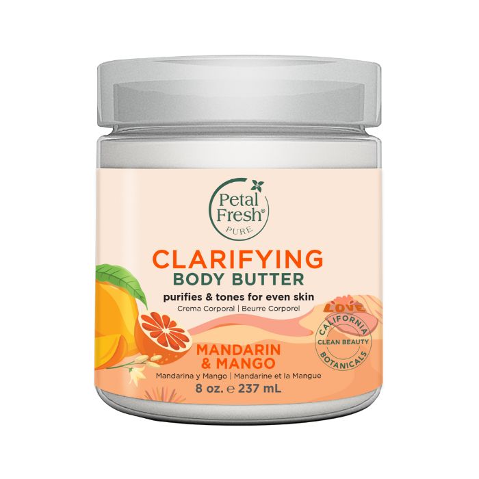 Petal Fresh Pure Mandarin and Mango Body Butter, Deep Moisturizing Vegan Body Cream, 237ml