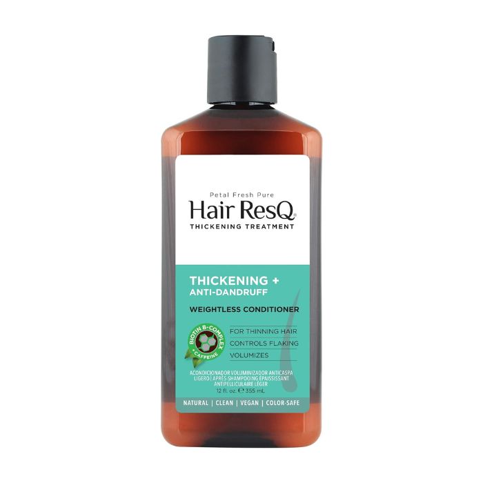 Petal Fresh Pure Hair Resq Anti-Dandruff Conditioner, Biotin and Caffeine for Thicker, Fuller, Flake-Free, 355ml