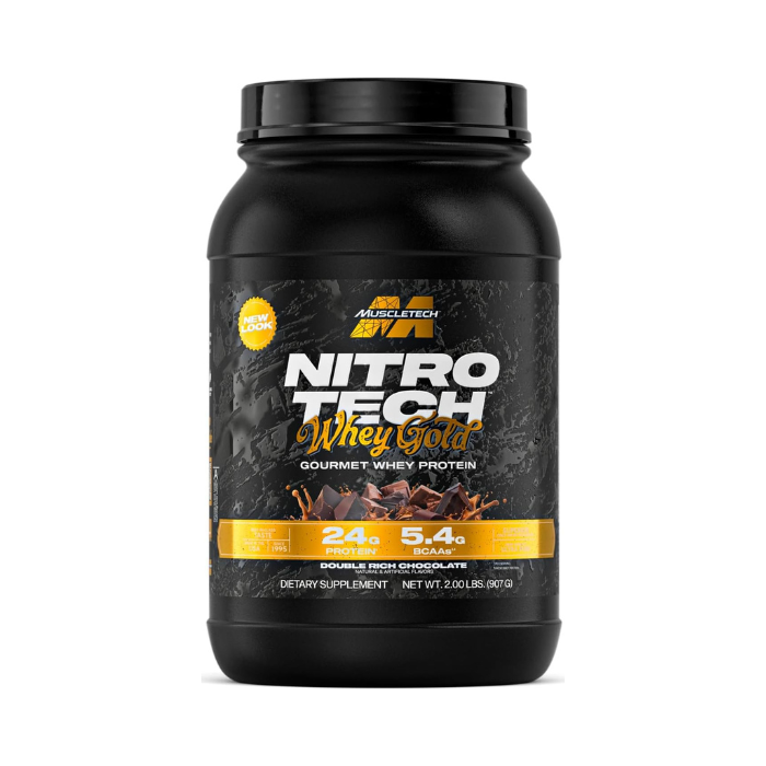 Muscle Tech Nitro Tech Whey Gold Protein Powder Double Rich Chocolate Isolate Blend, 2lb