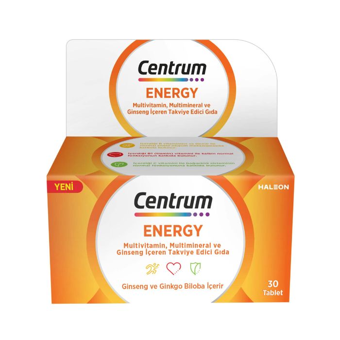 Centrum Energy Multivitamin with Ginseng and Gingko Biloba 30 Tablets