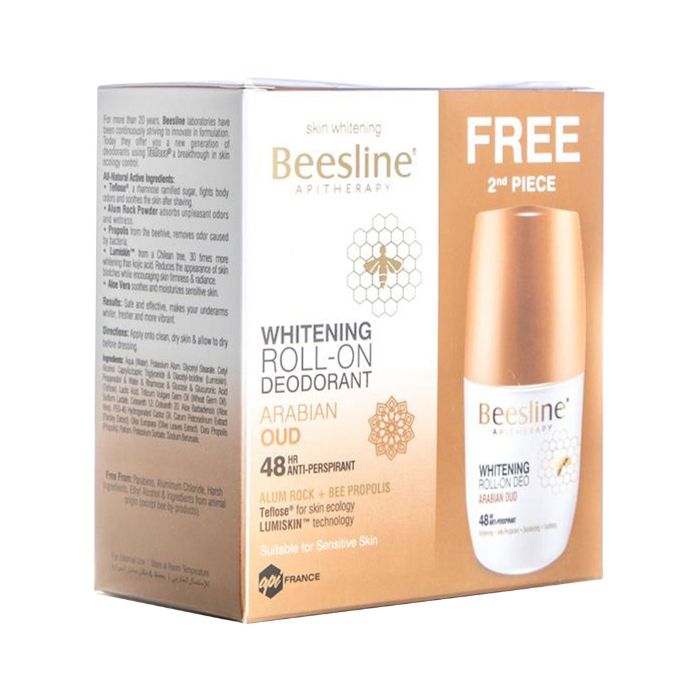 Beesline Deodorant Whitening Roll-On Arabian Oud 50ml 1+1 Promo