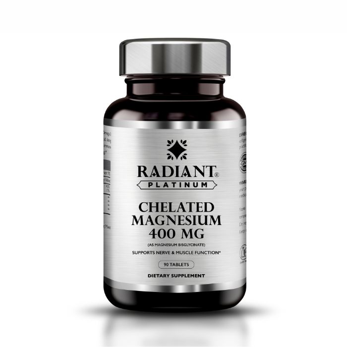 Radiant Platinum Magnesium 400mg, Stress Relief, Sleep, Muscle Recovery & Nerve Support 90 Tablets