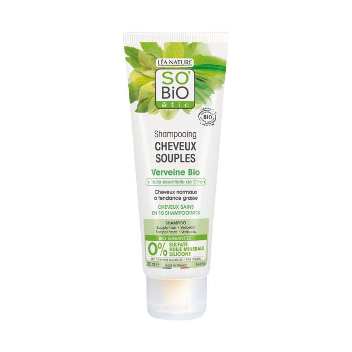 So Bio Etic Organic Supple Hair Shampoo Verbena, Lemon Essential Oil, Normal to Oily Hair, 250ml