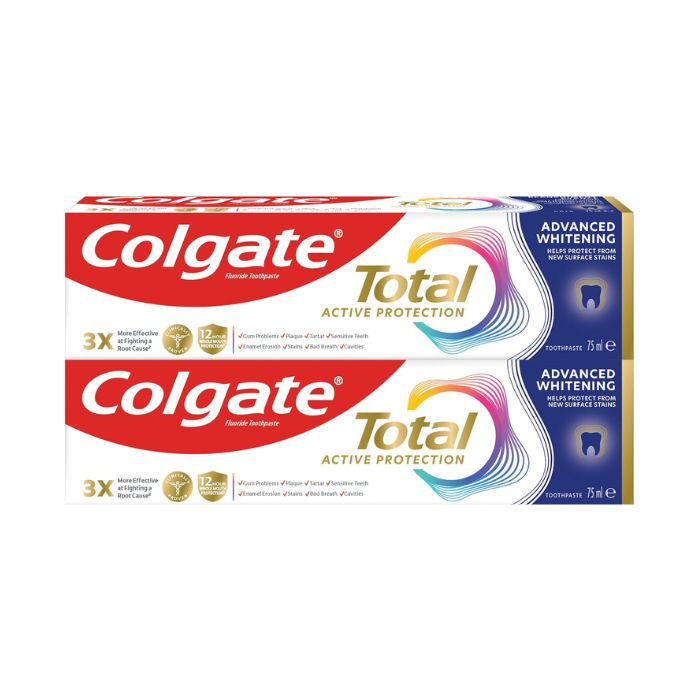 Colgate Total Active Protection Advanced Whitening Toothpaste 2x75ml