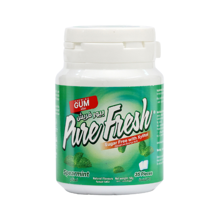Pure Fresh Sugar Free Xylitol Gum Spearmint, Aspartame Free and Gluten Free, 35s