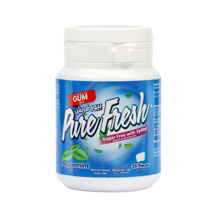Pure Fresh Sugar Free Xylitol Gum Peppermint, Aspartame Free and Gluten Free, 35s