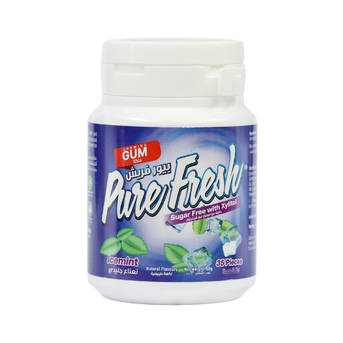 Pure Fresh Sugar Free Xylitol Gum Icemint, Aspartame Free and Gluten Free, 35s
